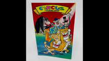 Coloring book cover with cartoon animals on a white background
