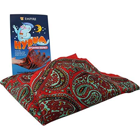 Colorful paisley patterned hanky with packaging on a white background