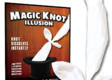 Magic Knot Illusion product with a white ribbon and black hat on a white background