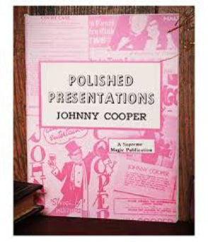 Vintage magazine cover with 'Polished Presentations Johnny Cooper' text and illustrations.