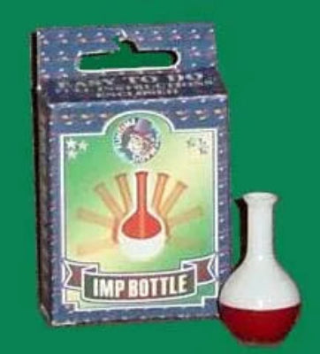 Imp bottle with packaging on a green background