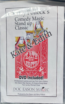 Magical trick packaging with a red card design on a textured surface