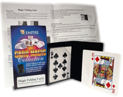Empire Magic Folding Case with playing cards and instructions on a white background