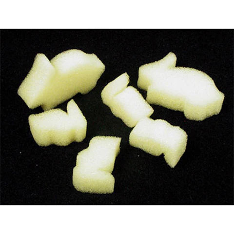 White foam balls on a black background