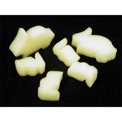 White foam balls on a black background