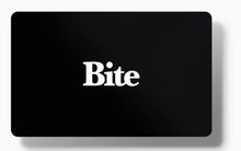 Black card with 'Bite' logo on a white background