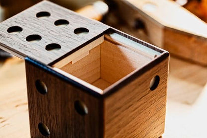 Japanese Yosegi Karakuri Puzzle Box Dice – Wooden Gimmick Box