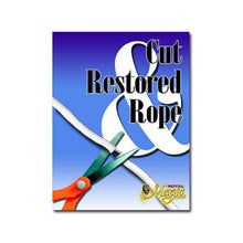 Product packaging for 'Cut Restored Rope' with scissors and rope design on a blue background.
