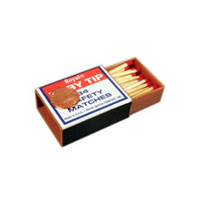 Box of safety matches with a visible brand label on a white background