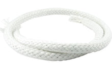 White braided rope on a white background