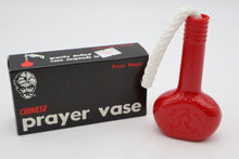 Red prayer vase with packaging on a white background