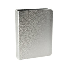 Silver metallic box on a white background