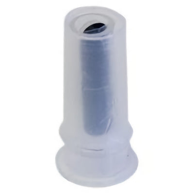 Clear plastic tube with a cylindrical shape on a white background