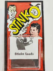 Stinko Loads packaging with cartoon illustrations on a red background