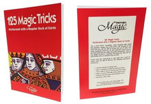Red book titled '125 Magic Tricks' with card design on a white background