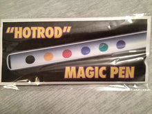 Packaged magic pen with colorful ink pads and 'HOTROD' branding on a gray surface.