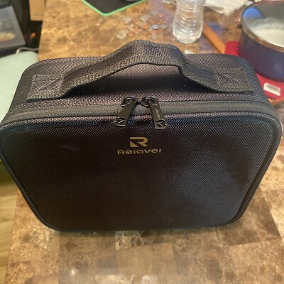 Relavel Travel Magic Train Case – Portable Cosmetic Organizer (Black)