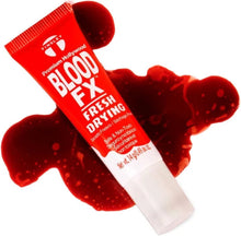 Red tube labeled 'Blood FX Fresh Drying' with a white cap on a white background