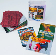 Collection of card games including 'Samson King of Strongmen' and 'Tendimi' on a white background