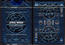 Star Wars playing cards with metallic blue and black design