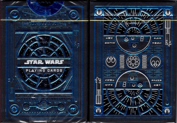Star Wars playing cards with metallic blue and black design