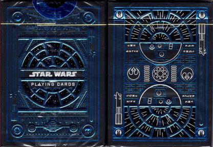 Star Wars playing cards with metallic blue and black design