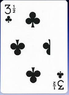 Playing card with the number 3 and club symbol on a blue gradient background