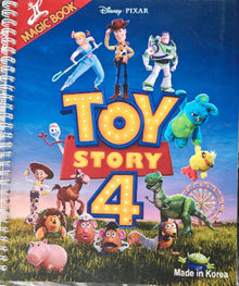 Toy Story 4 notebook with characters on a blue background