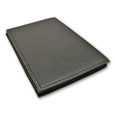Black leather wallet on a white background