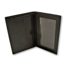 Black leather wallet on a white background