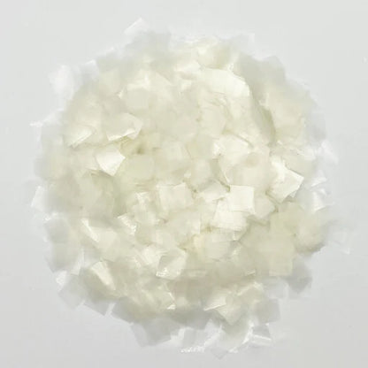 White powder on a white background