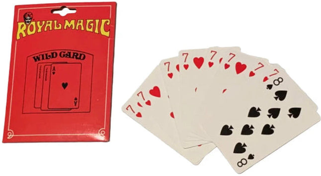 Playing cards with a 'Royal Magic' packaging on a white background